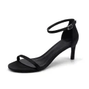 Directly Price New Fashion Elegant Design Women Leather Heeled Sandals for Ladies