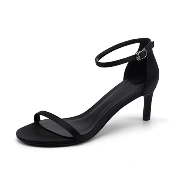 Directly Price New Fashion Elegant Design Women Leather Heeled Sandals for Ladies - Image 4
