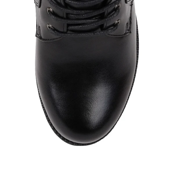 Autumn and Winter Casual PU Thick Heel Warm Retro Ladies Non-slip Wear-resistant Martin Boots - Image 3