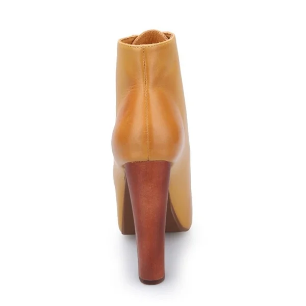 Fashion High Quality Brown Genuine Leather Designer Women Boots with Platform Boots for Ladies Shoes - Image 4