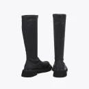 Pu Black British Style Breathable Stretch Knee High Knight Boots