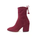 Shoes Genuine Leather Pointed Chunky High Heel Women Ankle Boots