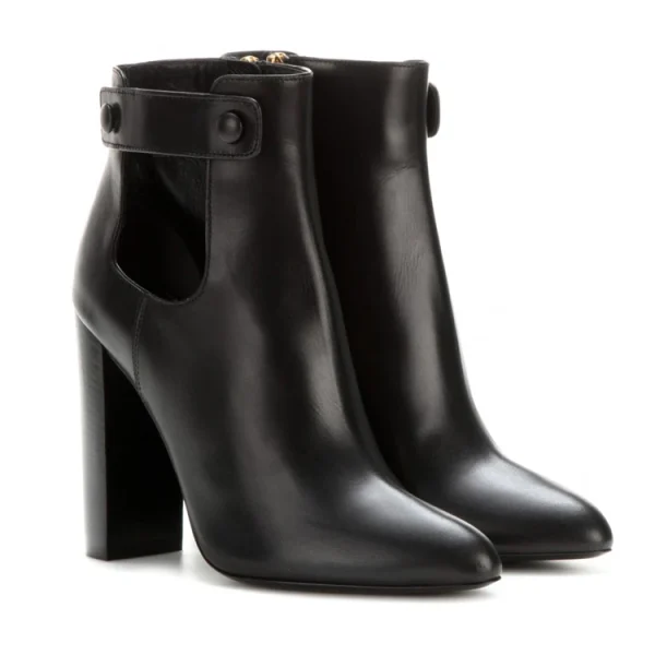 High Quality Thick High Heel Leather Women Ankle Boots Winter Classy chelsea Boots for Ladies - Image 2