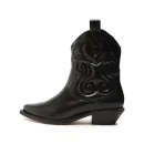 Stylish Winter Women's Boots square Heel Trend Cowhide Upper Black Cowboy Boots