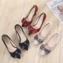2025 New High Heels for Ladies Fashionable Office Shoes with Pointy Toe, Shallow Opening, Satin Bow High Heels Shoes for Women