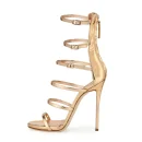 2025 Fashion Sexy Strap Ankle Type Luxury Roman Gladiator Women's High Heeled Sandals