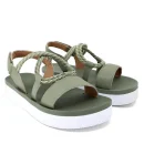 Flat Sandals Women 2025 New Green Summer Flat Shoes Fairy Wind Leather Beach Sandals