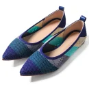 Washable Environmental protection Material Flying Knit Upper Casual Comfortable Women Flexible Flats Shoes