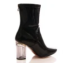 Winter New Style Pu Upper Pointed Toe Transparency Heel Women Ankle Boots Ladies High Heel Boots Shoes