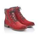 Autumn and Winter New European Style Lace-up Side Zipper Red Genuine Leather Women's Ankle Boots