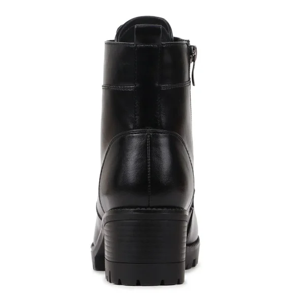 Autumn and Winter Casual PU Thick Heel Warm Retro Ladies Non-slip Wear-resistant Martin Boots - Image 5