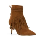 2025 Classic Style Color Zipper Open-close New Fashion Tassels  Decoration High Heel Women Ankle Boots Shoes