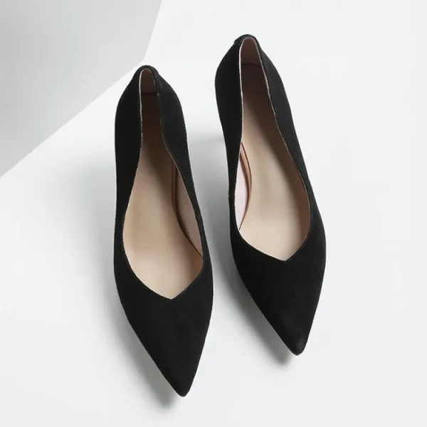 Fashion Classic Zapatos Mujer Designers Yellow Kid Suede Pointed Toe Party Ladies Heel Shoes Women's Pumps - Image 4