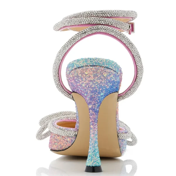 2025 Summer Trend Fashion Sweet Style Thin High Heels Pointed Toe Women Sandals - Image 3