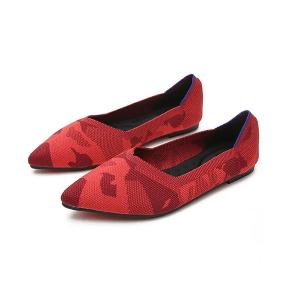Fashion Casual Breathable Soft Soles Foldable Knit Flat Slip-on Pointed Toe Women Knit Shoes - Image 5