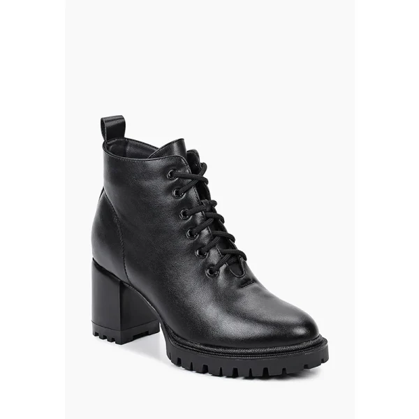 100% PU Genuine Leather Temperament Ladies High Heels Light Winter Short Boots - Image 6