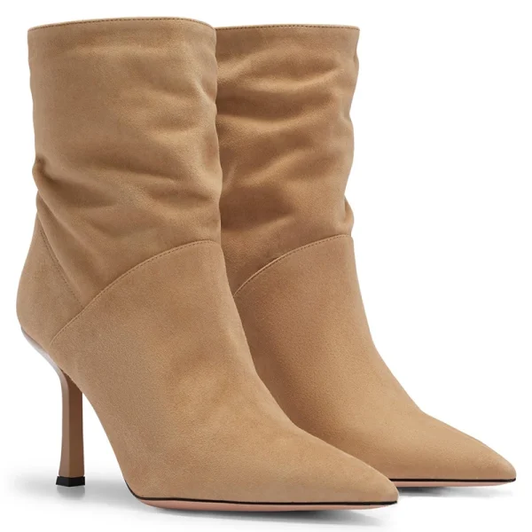 2025 New Arrival Elegant Casual Classics Stiletto Heels Pointed Toe Slip-on Women Ankle Boots Shoes - Image 2