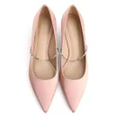 Fashion Commute Luxury Satin Embellished-Strap Pointed-Toe Low Heel Women Pumps Shoes