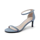 Directly Price New Fashion Elegant Design Women Leather Heeled Sandals for Ladies