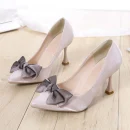 2025 New High Heels for Ladies Fashionable Office Shoes with Pointy Toe, Shallow Opening, Satin Bow High Heels Shoes for Women