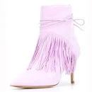 2025 Classic Style Color Zipper Open-close New Fashion Tassels  Decoration High Heel Women Ankle Boots Shoes