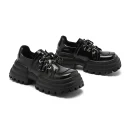 Fashion New Design British Style Platform Women Loafers Casual Shoes Ladies Flats Luxury Black Genuine Leather Dress Shoes