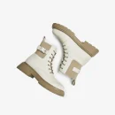 Trend All-match White Flat PU Leather Women's Winter Boots Martin Boots