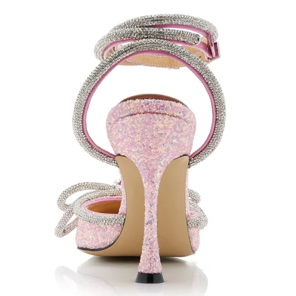 2025 Summer Trend Fashion Sweet Style Thin High Heels Pointed Toe Women Sandals - Image 5