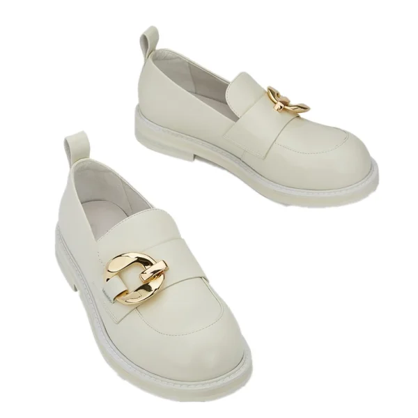 Fashion Latest Design Flat Women's Casual Walking Style Shoes Classic for Ladies Leather Oxford Dress Shoes - Image 4