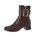 Fashion Luxury Leather with Metal Clasp Winter Women's Boots 2025 Designer Ladies Heel Shoes
