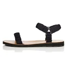 Special Wrinkle Strap Triangle Buckle Design Flat Heel Ladies and Women Sandal Shoes