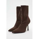 New Fashion Brown Sexy Calf Leather Upper Ladies Stiletto Mid Boots