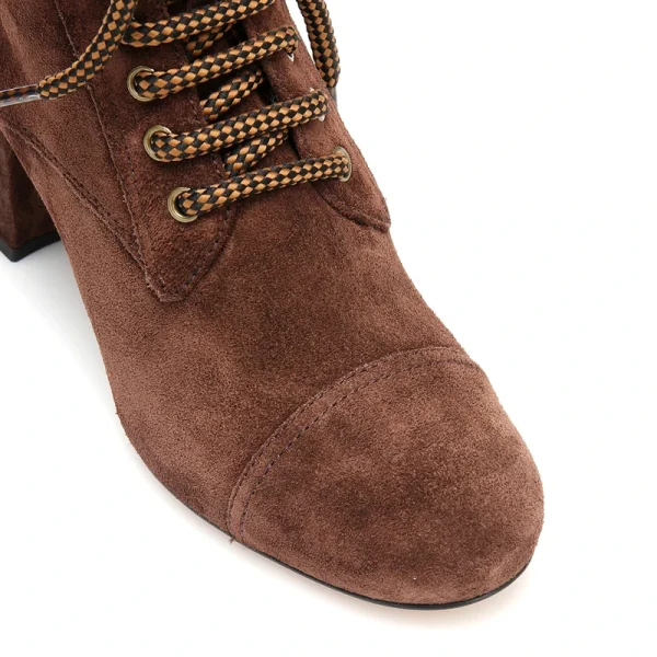 Hot Selling Fashion Leather High Heel Women Ankle Boots Lace up Long High Boots Light Winter FUR - Image 4