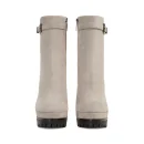 Women, Mid Boots Cow Suede, Stiletto Winter Boots Grey High Quality Silver PU Leather Top Grade Daily Life
