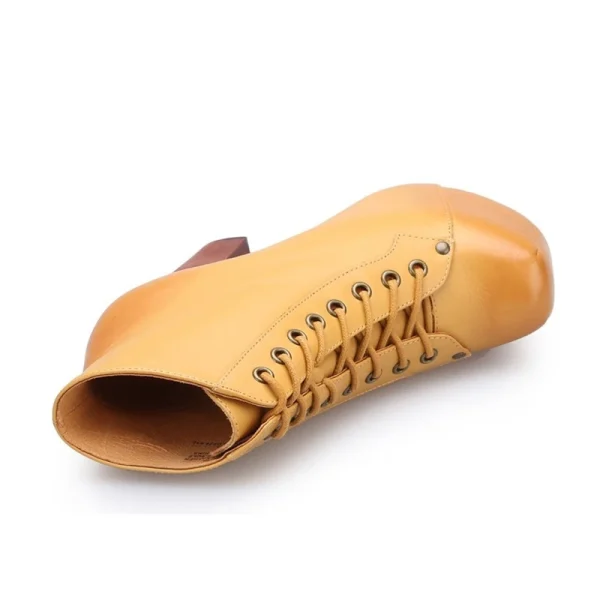 Fashion High Quality Brown Genuine Leather Designer Women Boots with Platform Boots for Ladies Shoes - Image 5