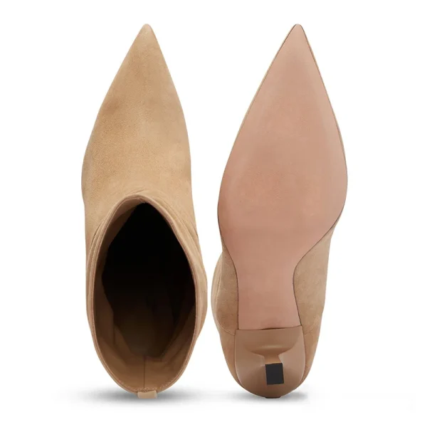 2025 New Arrival Elegant Casual Classics Stiletto Heels Pointed Toe Slip-on Women Ankle Boots Shoes - Image 4
