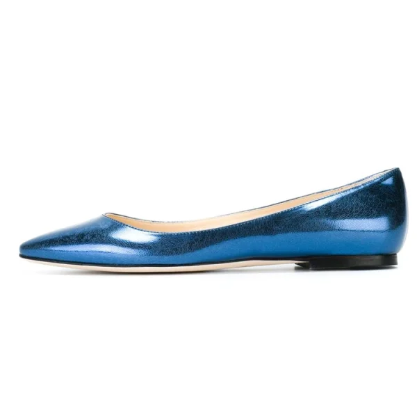 Fashion New Design Flat Casual Shoes Sexy Women Shoes Blue Leather Shoes - Image 6