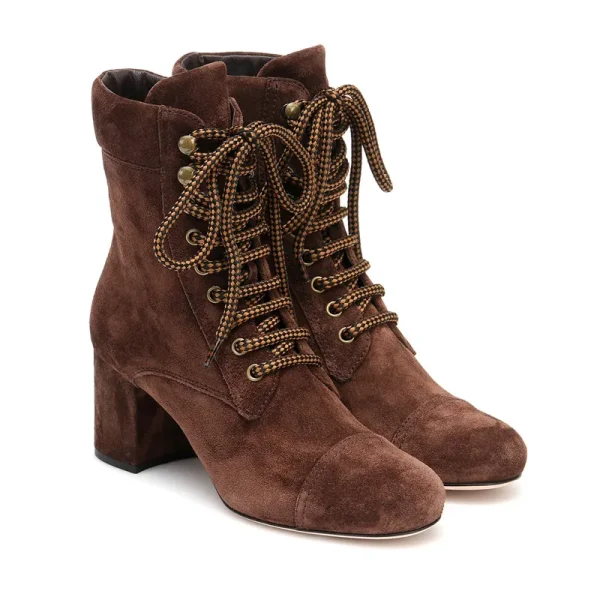 Hot Selling Fashion Leather High Heel Women Ankle Boots Lace up Long High Boots Light Winter FUR - Image 5