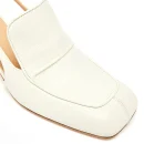 Fashion Vintage Look Facstory Close square Toe Moca Heel Slingback Loafers Women Sandals Shoes
