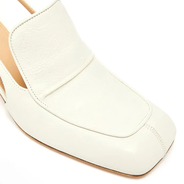 Fashion Vintage Look Facstory Close square Toe Moca Heel Slingback Loafers Women Sandals Shoes - Image 2