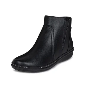 Leather Upper Winter Comfort Flat Side Side Zipper Ladies Boots