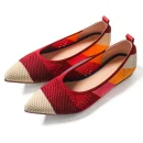 Washable Environmental protection Material Flying Knit Upper Casual Comfortable Women Flexible Flats Shoes
