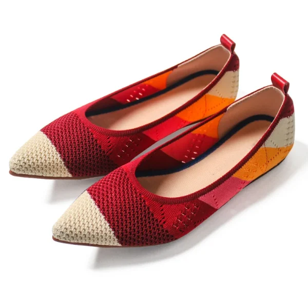Washable Environmental protection Material Flying Knit Upper Casual Comfortable Women Flexible Flats Shoes - Image 6