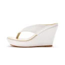 Fashion 2025 Summer Wedge High Heel Sandals for Women Open Toe Shoes White High Quality Flat Ladies Shoe