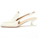 Fashion Vintage Look Facstory Close square Toe Moca Heel Slingback Loafers Women Sandals Shoes