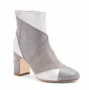 Suede Leather White and Light Brown 6 cm Chunky Round Toe Winter Casual Two Color Ladies Leather Heeled Boots Women Shoes