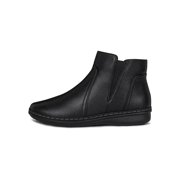 Leather Upper Winter Comfort Flat Side Side Zipper Ladies Boots - Image 2