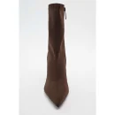New Fashion Brown Sexy Calf Leather Upper Ladies Stiletto Mid Boots