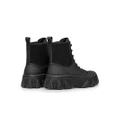 Black Trendy Women's Leather Upper Ankle Boots Fashion Winter Flat Women's Boots