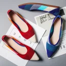 Washable Environmental protection Material Flying Knit Upper Casual Comfortable Women Flexible Flats Shoes